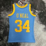 NBA 34 Shaquille O'neal Lakers 2001-02 M&N imprimé Maillot bleu